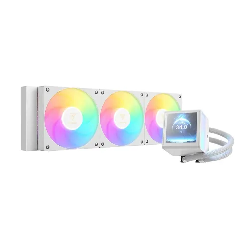 Tản Nhiệt Nước AIO GAMDIAS CHIONE P5-360 White – Radiator 360mm | Màn Hình LCD IPS 3,4 Inch